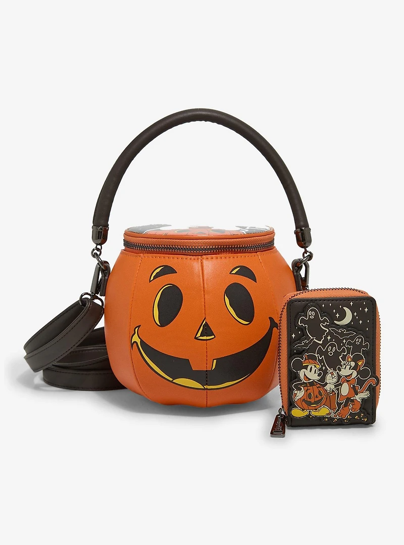 Loungefly Disney Mickey & Minnie Halloween Costumes Glow-in-the-Dark Accordion Wallet - BoxLunch Exclusive