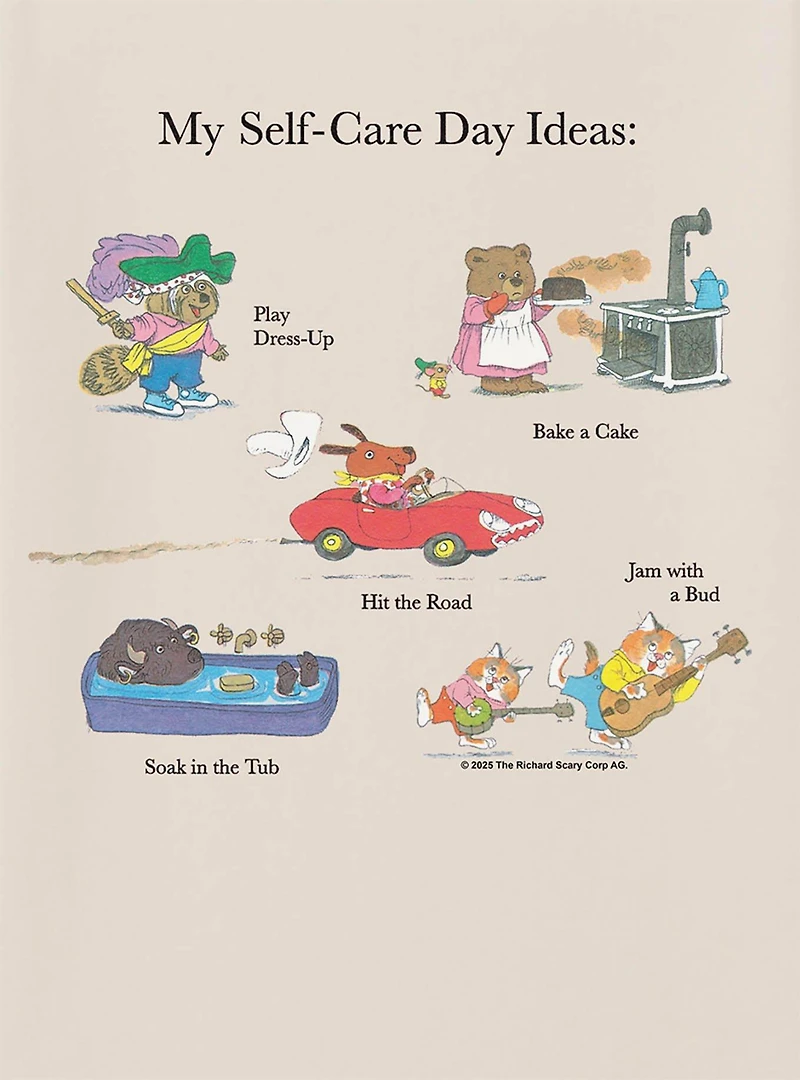 Richard Scarry Self Care Ideas T-Shirt