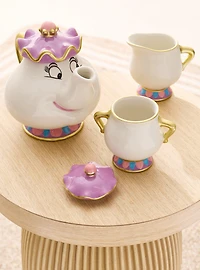 Disney Beauty and The Beast Mrs. Potts Teapot, Sugar Bowl & Cream Set - BoxLunch Exclusive