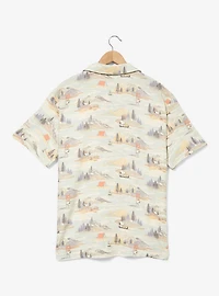 Peanuts Snoopy Camping Scenes Allover Print Woven Button-Up - BoxLunch Exclusive
