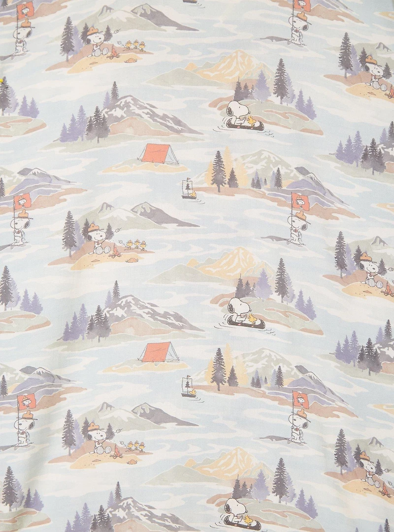 Peanuts Snoopy Camping Scenes Allover Print Woven Button-Up - BoxLunch Exclusive