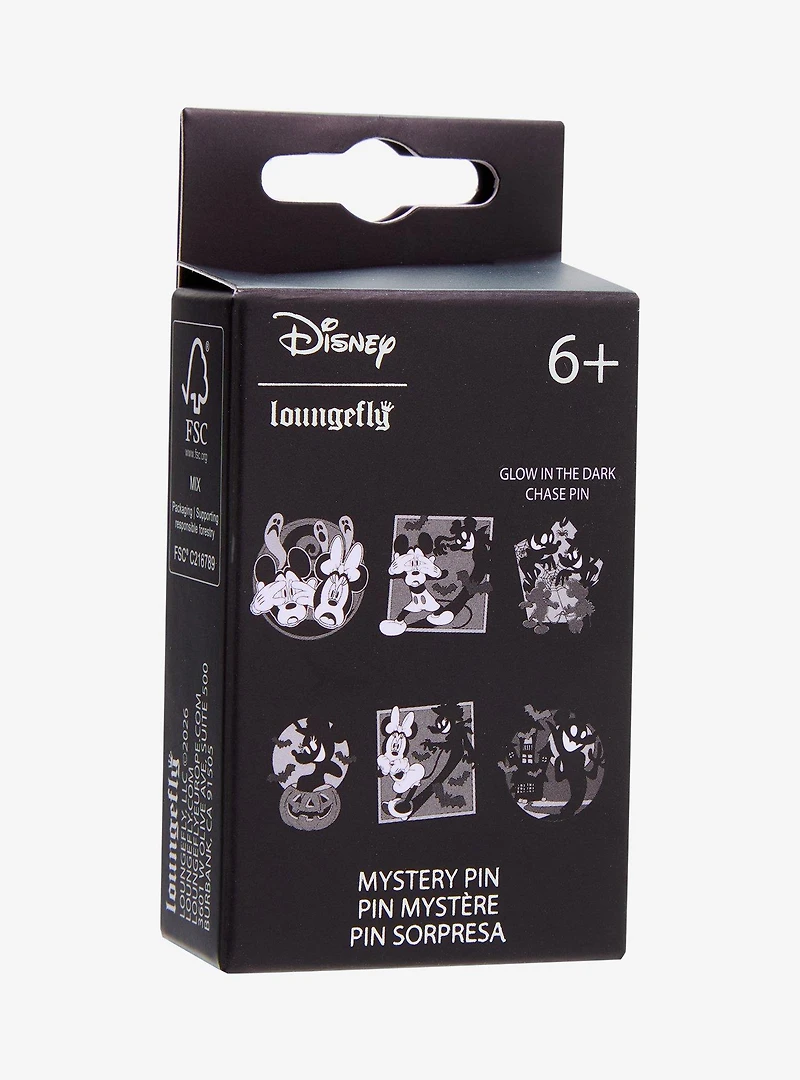 Loungefly Disney Mickey & Minnie Black & White Halloween Blind Box Enamel Pin