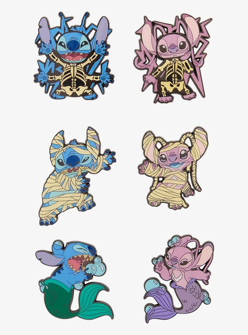 Loungefly Disney Lilo & Stitch Angel & Stitch Halloween Costumes Blind Box Enamel Pin