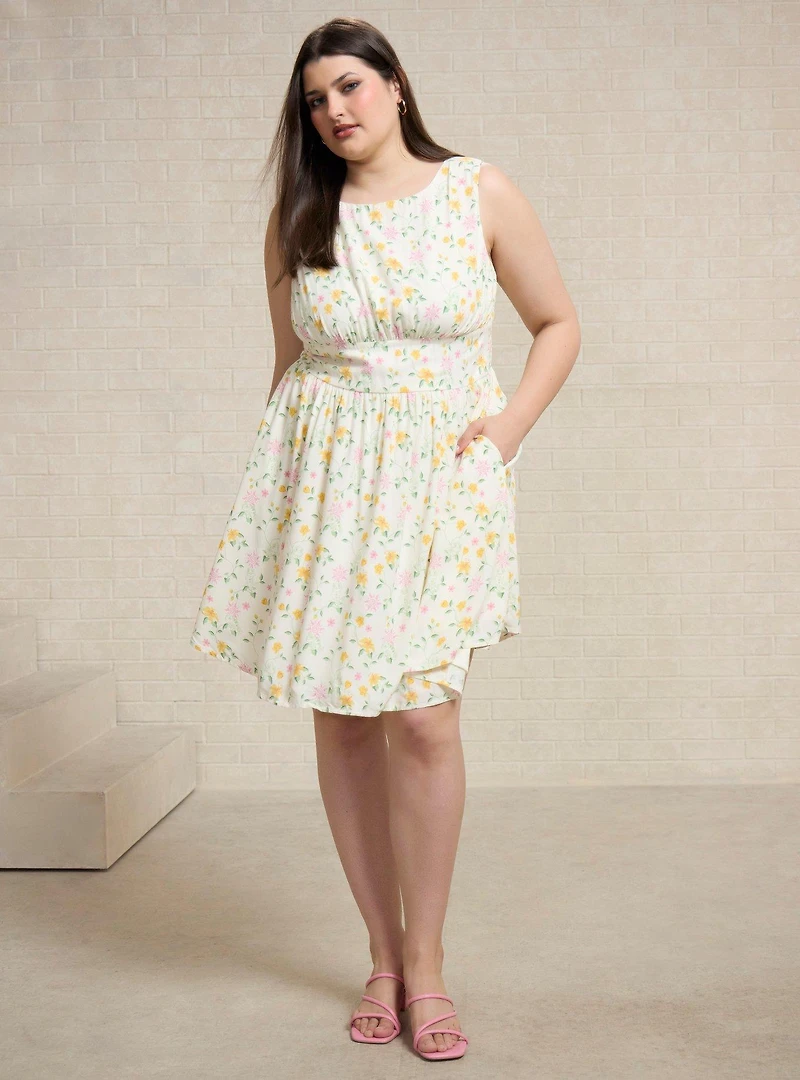 Disney Tangled Pascal Floral Allover Print Plus Tank Dress - BoxLunch Exclusive
