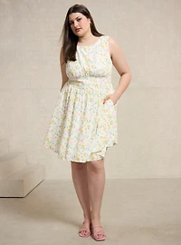 Disney Tangled Pascal Floral Allover Print Plus Tank Dress - BoxLunch Exclusive