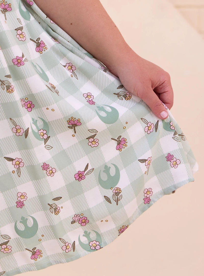 Star Wars Rebel Floral Gingham Plus Tank Dress - BoxLunch Exclusive