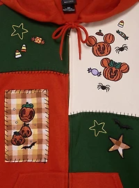 Disney Mickey and Friends Halloween Patchwork Zip Hoodie — BoxLunch Exclusive