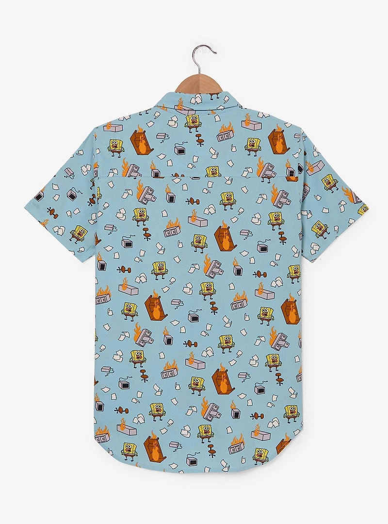 SpongeBob SquarePants Office on Fire Allove Print Woven Button-Up - BoxLunch Exclusive