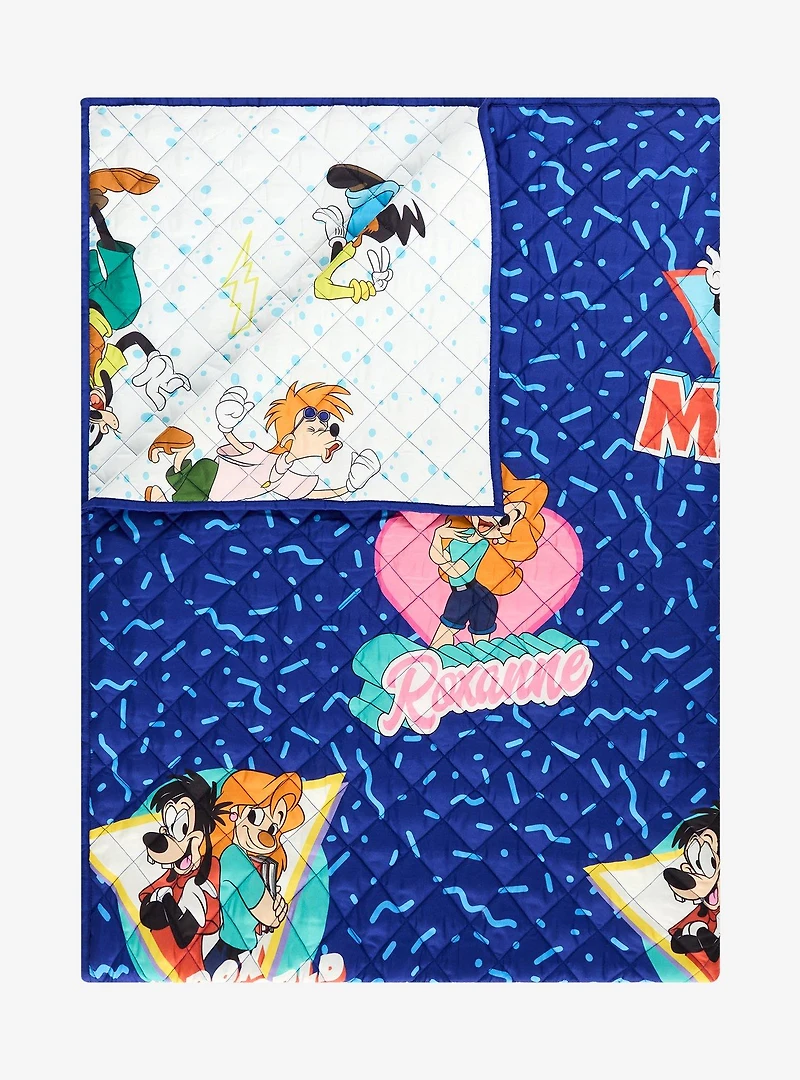 Disney A Goofy Movie Characters Retro Reversible Quilted Blanket - BoxLunch Exclusive