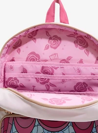 Disney Beauty and The Beast Stained Glass Portraits Backpack with Rose Coin Purse - BoxLunch Exclusive