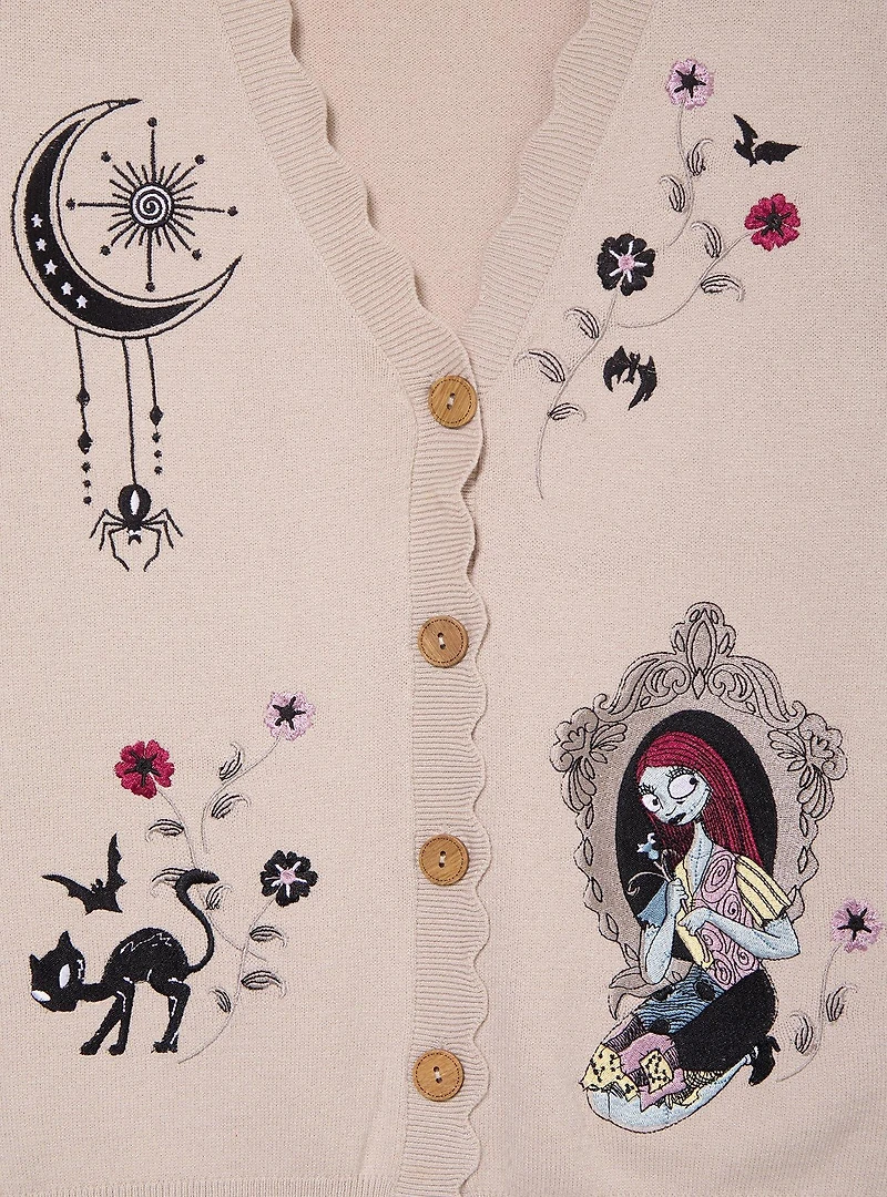 Disney The Nightmare Before Christmas Sally Embroidered Icons Women's Scalloped Cardigan - BoxLunch Exclusive