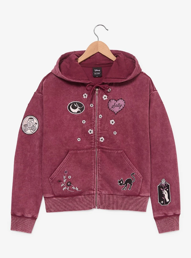 Disney The Nightmare Before Christmas Love You to Death Sally Women's Cropped Zippered Hoodie - BoxLunch Exclusive
