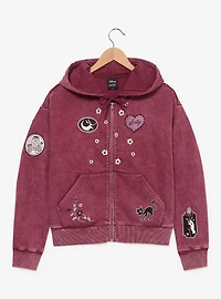 Disney The Nightmare Before Christmas Love You to Death Sally Women's Cropped Zippered Hoodie - BoxLunch Exclusive