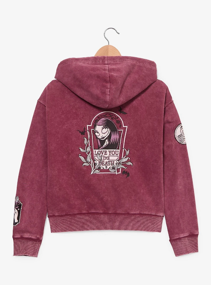 Disney The Nightmare Before Christmas Love You to Death Sally Women's Cropped Zippered Hoodie - BoxLunch Exclusive