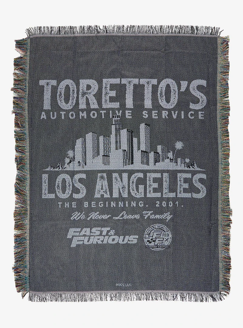 Fast & Furious Toretto's Automotive Service Poster Tapestry Throw