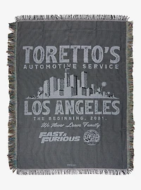 Fast & Furious Toretto's Automotive Service Poster Tapestry Throw