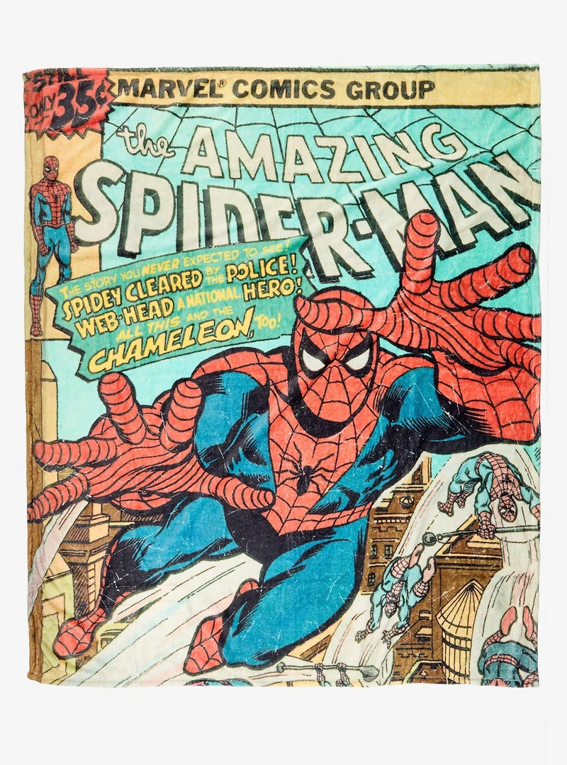 Marvel Spider-Man Comic Cover Fleece Throw - BoxLunch Exclusive