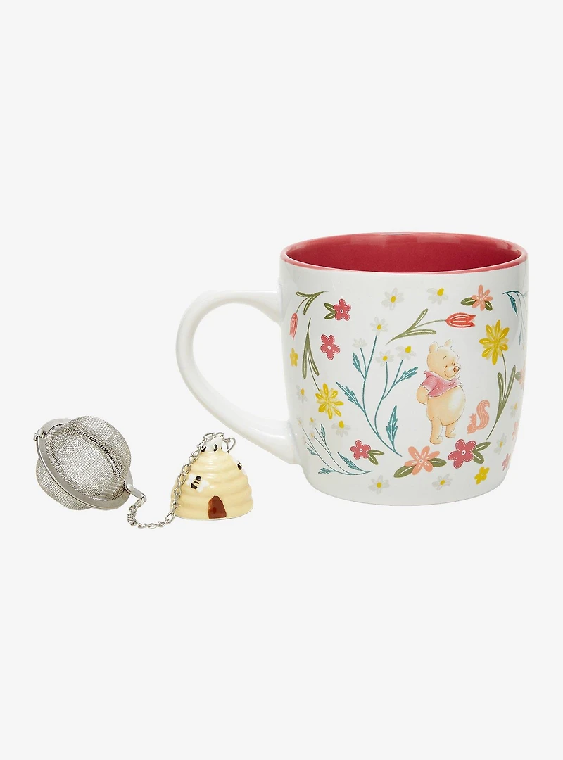 Disney Winnie the Pooh Floral Mug & Tea Infuser Set