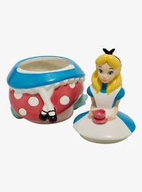 Disney Alice in Wonderland Alice on Mushroom Figural Cookie Jar