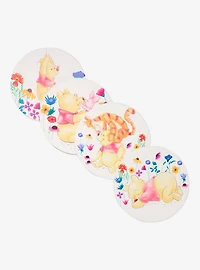 Disney Winnie the Pooh Pooh and Friends Floral Coaster Set