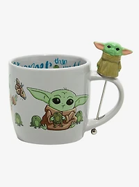 Star Wars The Mandalorian Grogu Mug with Figural Stirrer