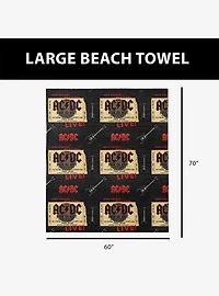 AC/DC Rock On Beach Towel for Two