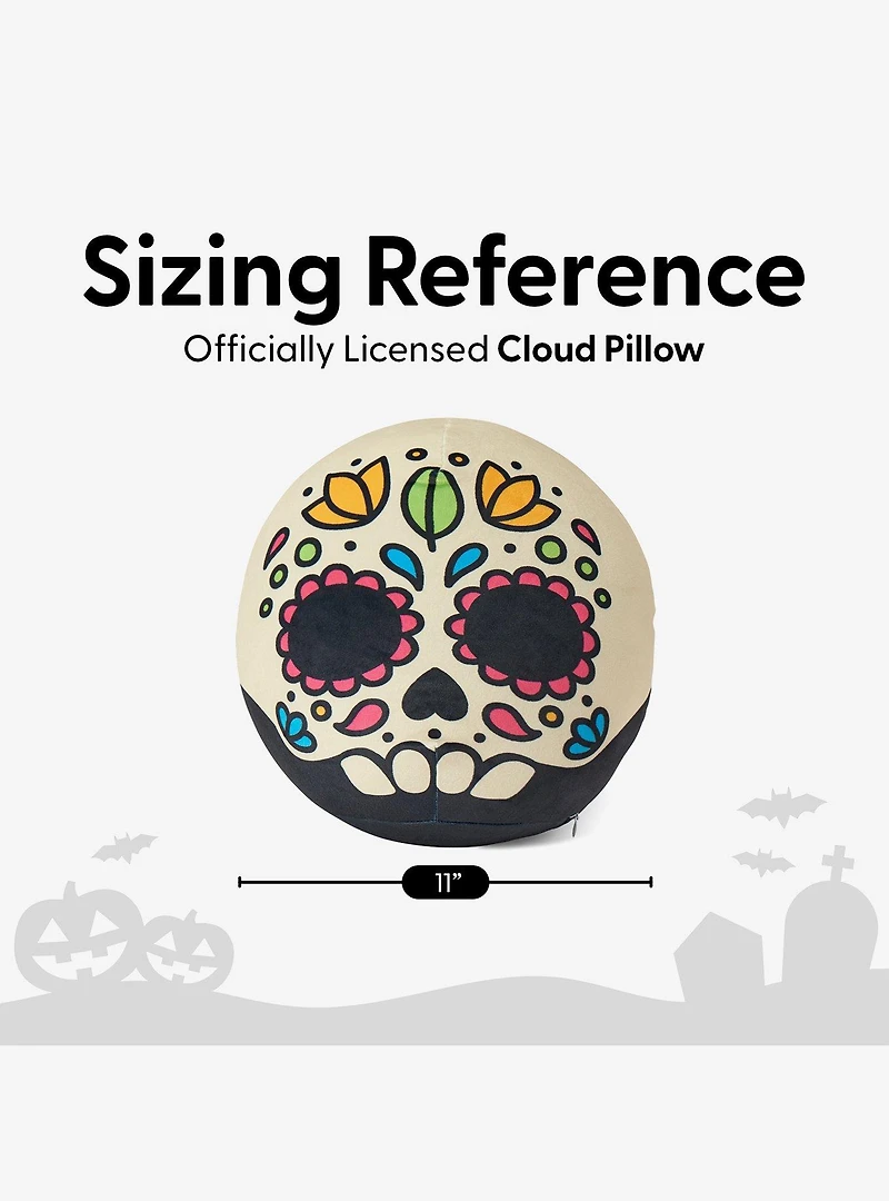 Sugar Skull Cloud Travel Pillow
