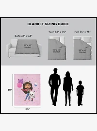 Gabby's Dollhouse Pink Party Time 50x60" Silk Touch Throw Blanket