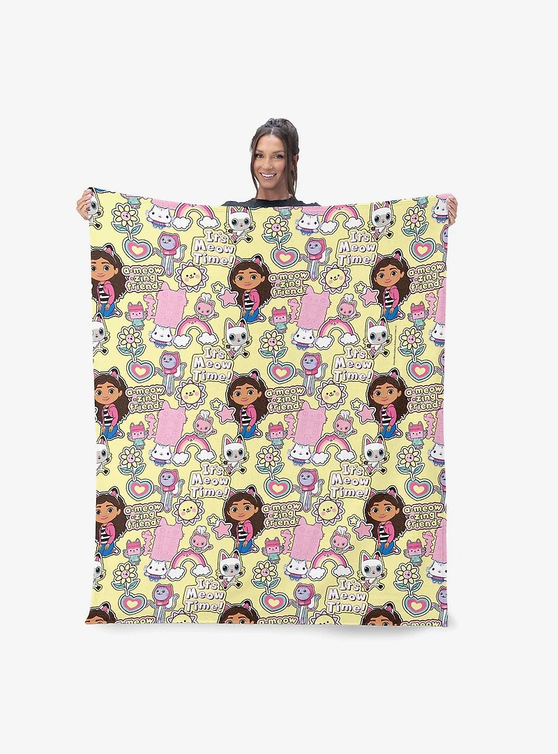 Gabby's Dollhouse It's Meow Time 50x60" Silk Touch Throw Blanket