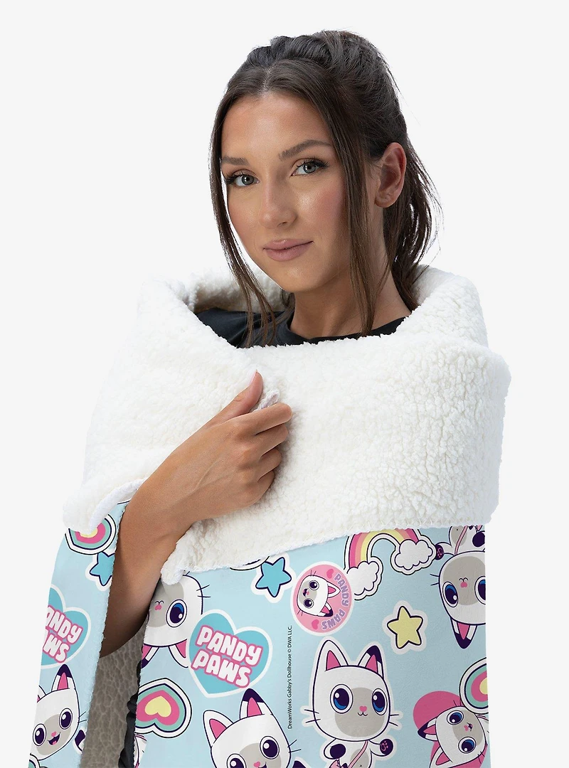 Gabby's Dollhouse Pandy Paws Silk Touch Sherpa Throw Blanket