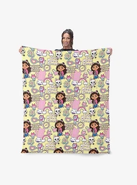Gabby's Dollhouse It's Meow Time Silk Touch Sherpa Throw Blanket