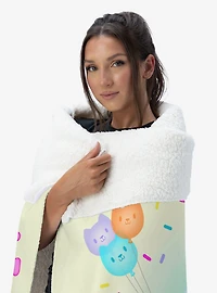 Gabby's Dollhouse Sprinkle Party Silk Touch Sherpa Throw Blanket