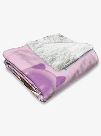 Gabby's Dollhouse Pink Party Time Silk Touch Sherpa Throw Blanket