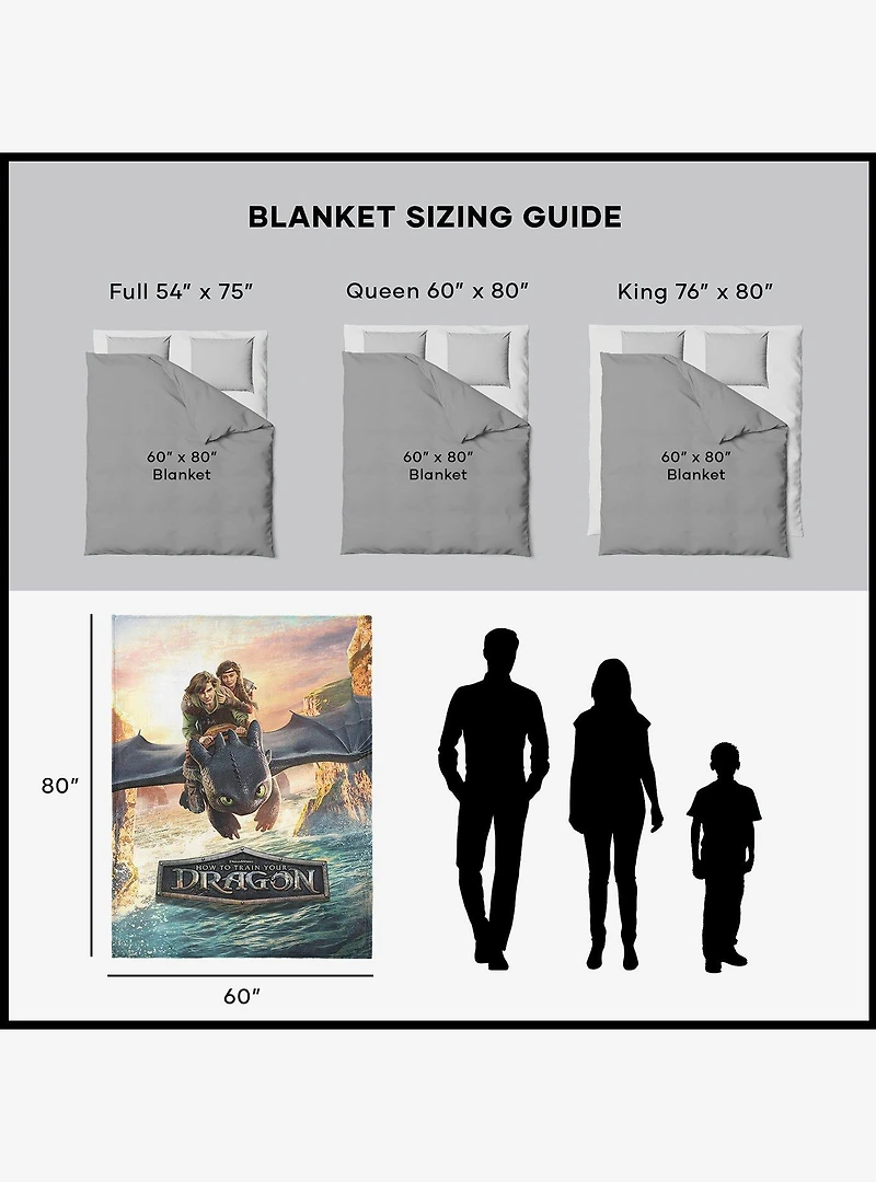 How to Train Your Dragon: Live Action Flight Above the Sea 60x80" Silk Touch Throw Blanket