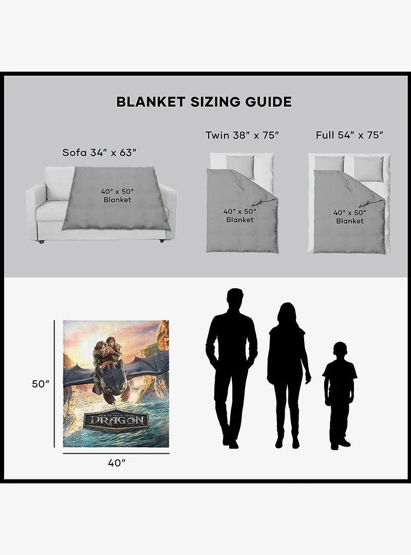 How to Train Your Dragon: Live Action Flight Above the Sea 40x50" Silk Touch Throw Blanket