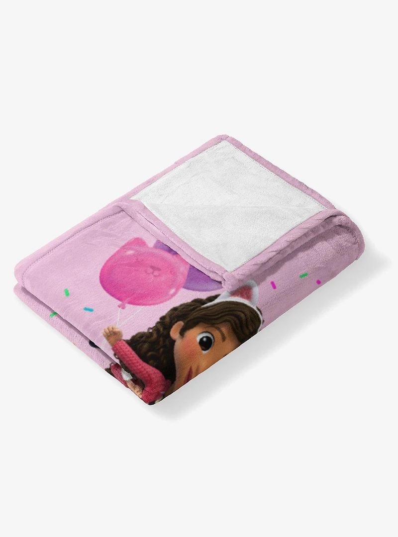 Gabby's Dollhouse Pink Party Time 40x50" Silk Touch Throw Blanket