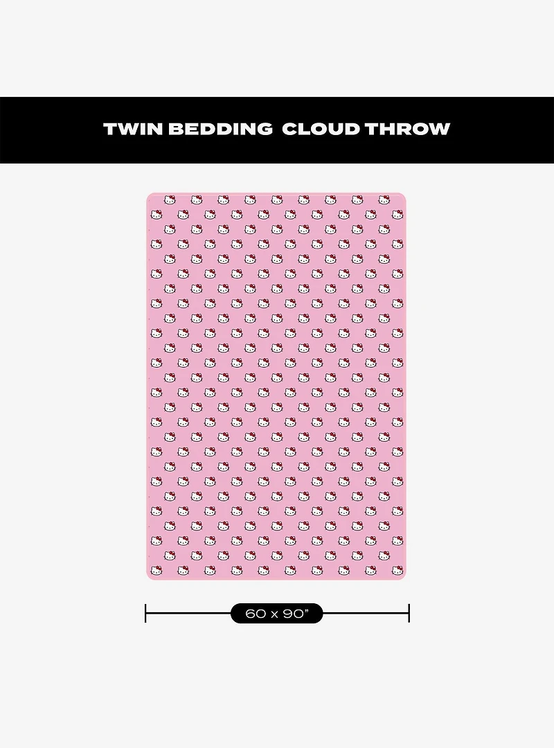 Hello Kitty Cute Little Bows 60x90" Cloud Throw Blanket