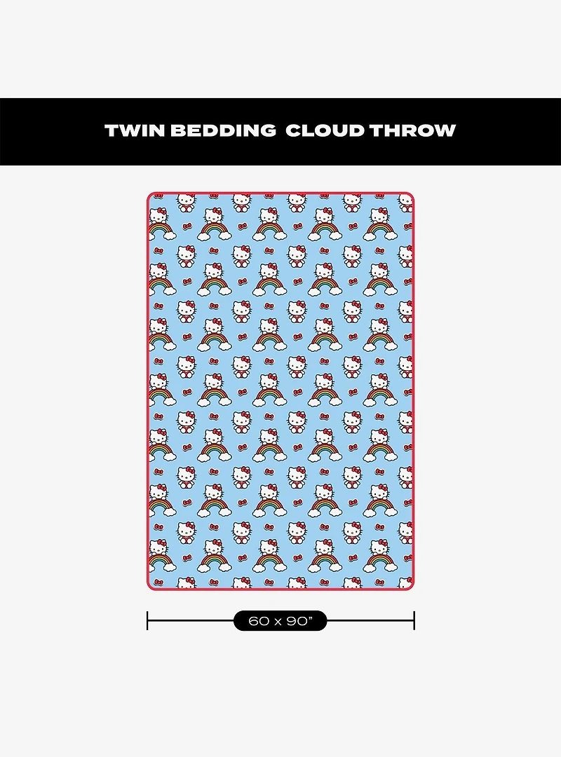 Hello Kitty Clouds and Bows 60x90" Cloud Throw Blanket