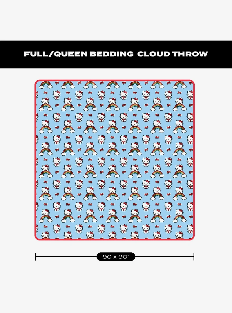 Hello Kitty Clouds and Bows 90x90" Cloud Throw Blanket