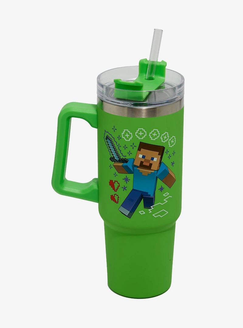 Minecraft Steve Straw Tumbler with Handle