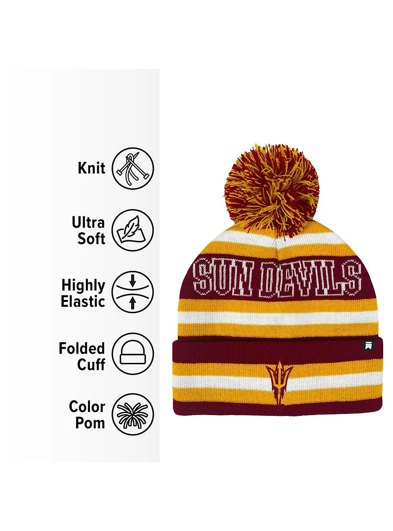 Arizona State University Block Stripes Knit Pom Beanie