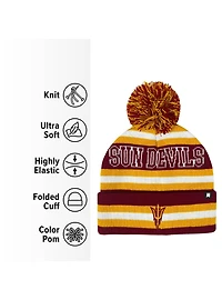 Arizona State University Block Stripes Knit Pom Beanie