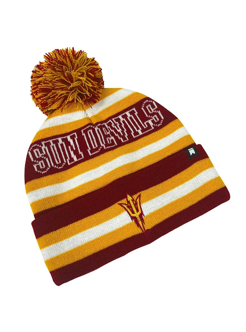 Arizona State University Block Stripes Knit Pom Beanie