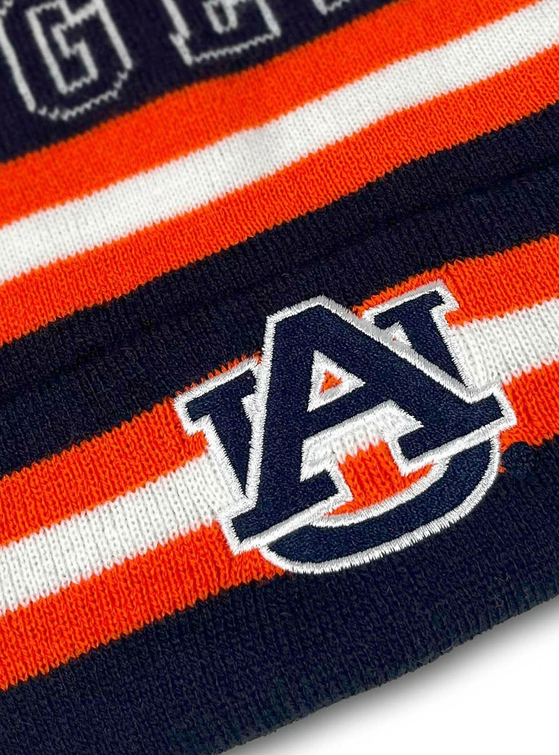 Auburn University Block Stripes Knit Pom Beanie