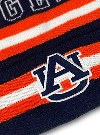 Auburn University Block Stripes Knit Pom Beanie