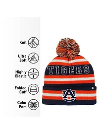 Auburn University Block Stripes Knit Pom Beanie