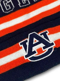 Auburn University Block Stripes Knit Pom Beanie