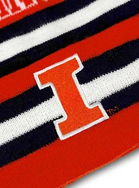 University of Illinois Block Stripes Knit Pom Beanie