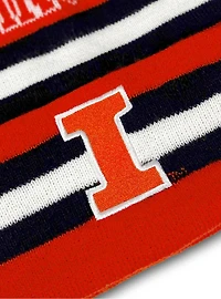 University of Illinois Block Stripes Knit Pom Beanie