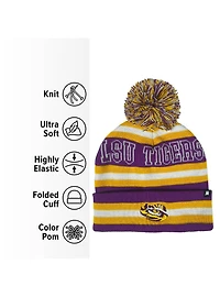Louisiana State University Block Stripes Knit Pom Beanie